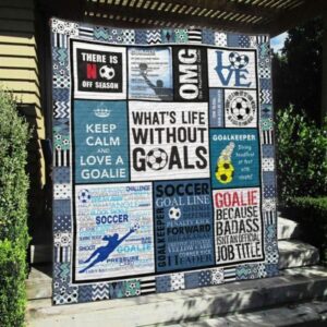 Goals Blue Quilt Blanket  Quilt